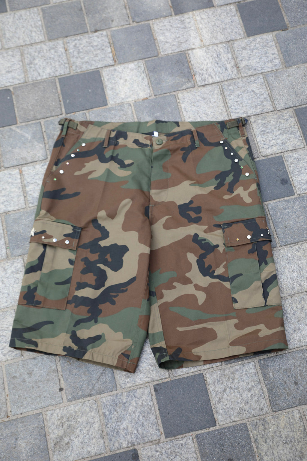 BEDAZZLE CAMO SHORTS